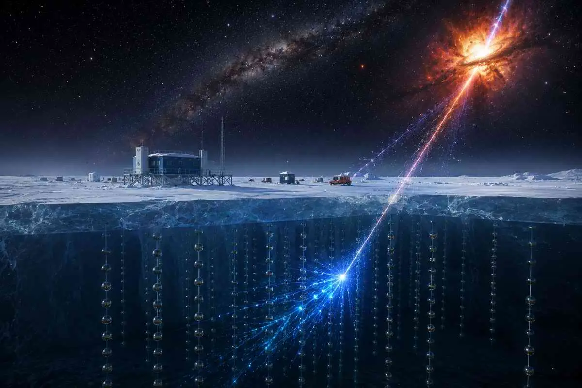 Международная коллаборация IceCube обнаружила разрыв в спектре астрофизических нейтрино около 30 ТэВ.