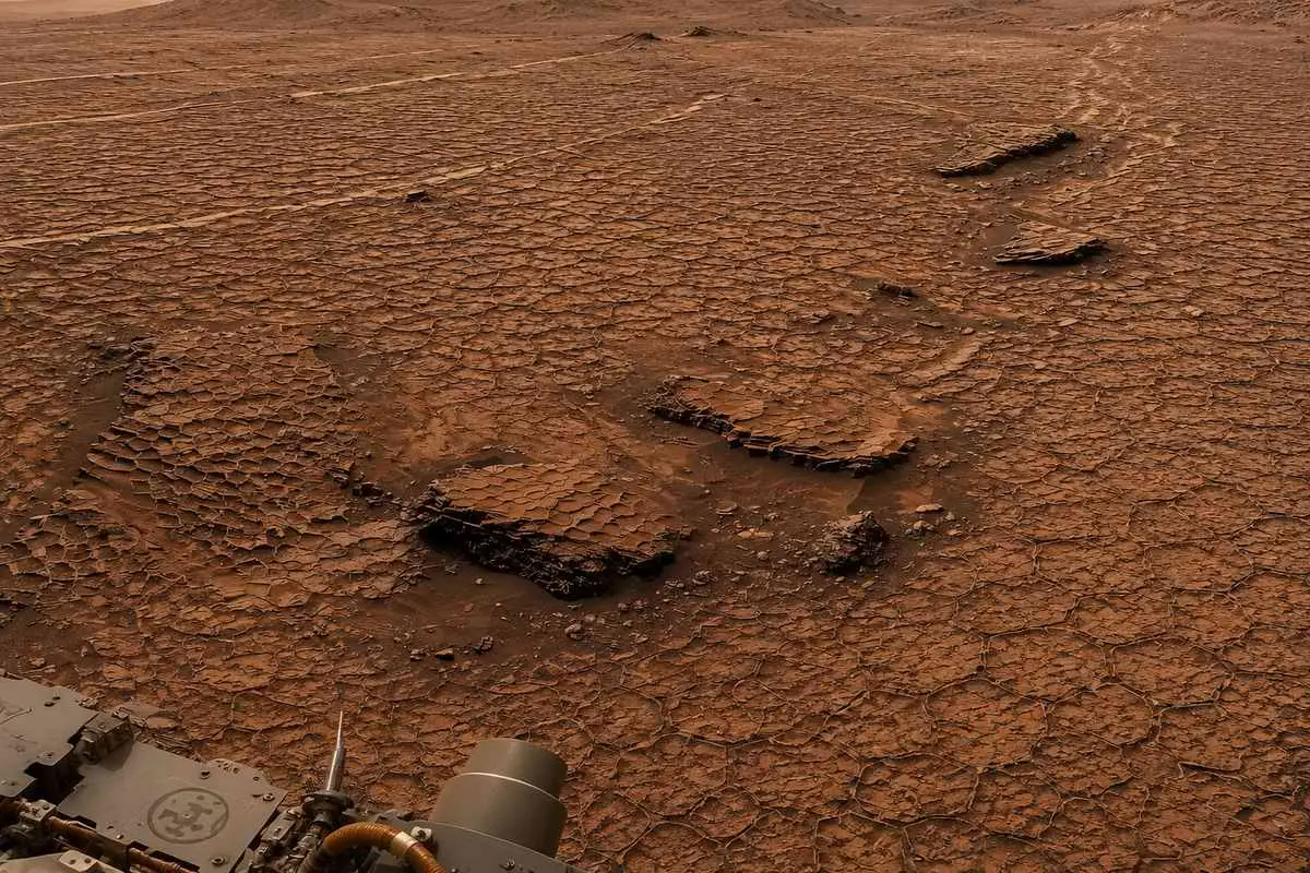 Марсоход Curiosity обнаружил в кратере Гейл обширное поле многоугольных структур размером около 4–8 сантиметров.